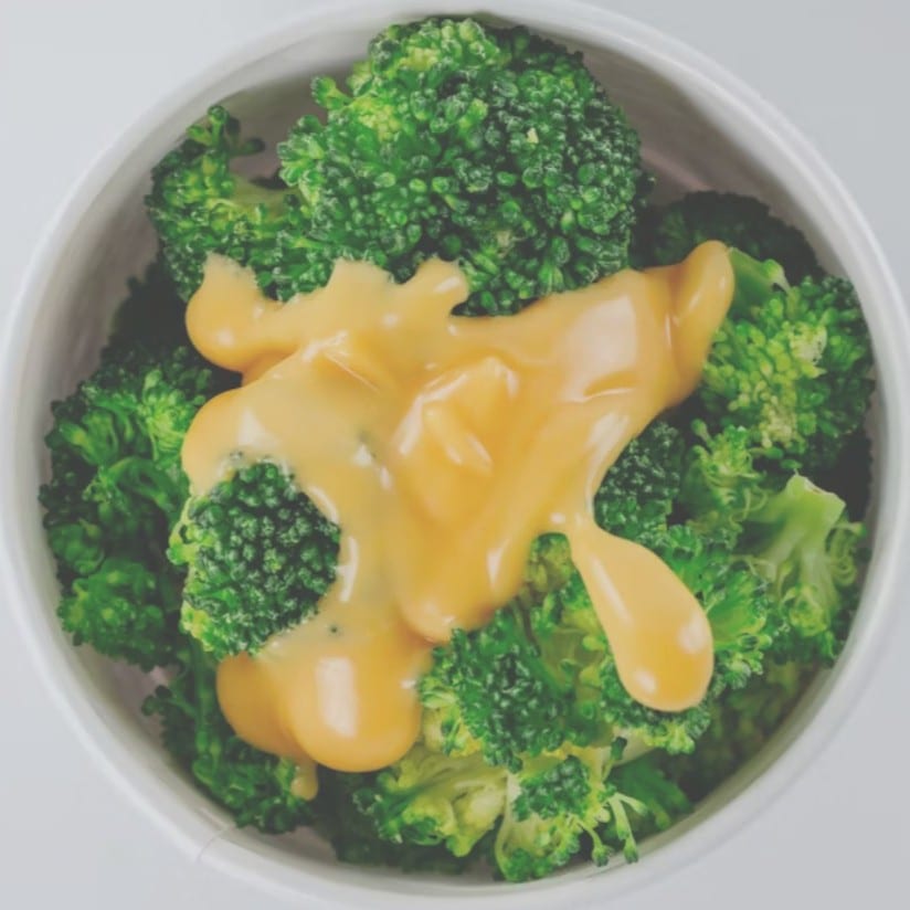 Steamed broccoli and cheddar.