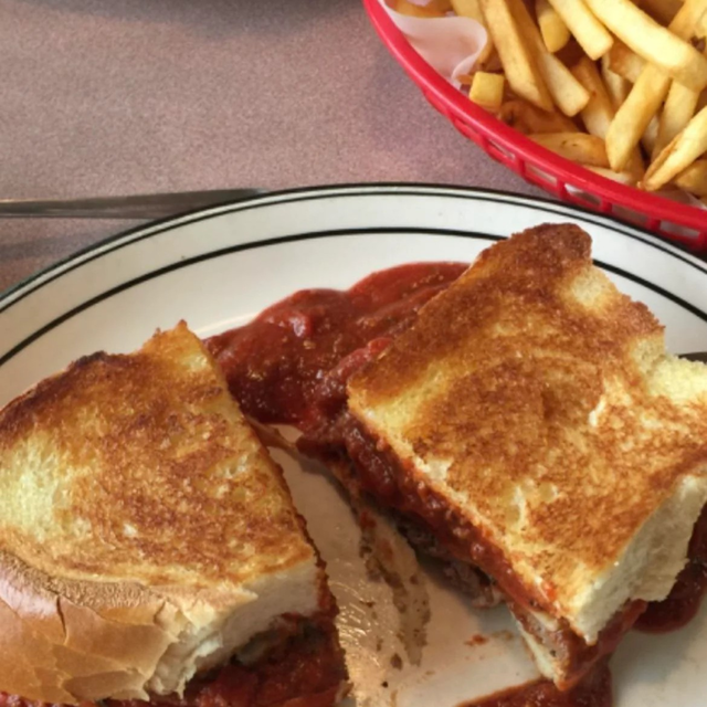 Lunch: Italian Steak Sandwich & Fries.