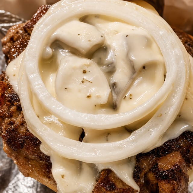 Mushroom Swiss Burger.