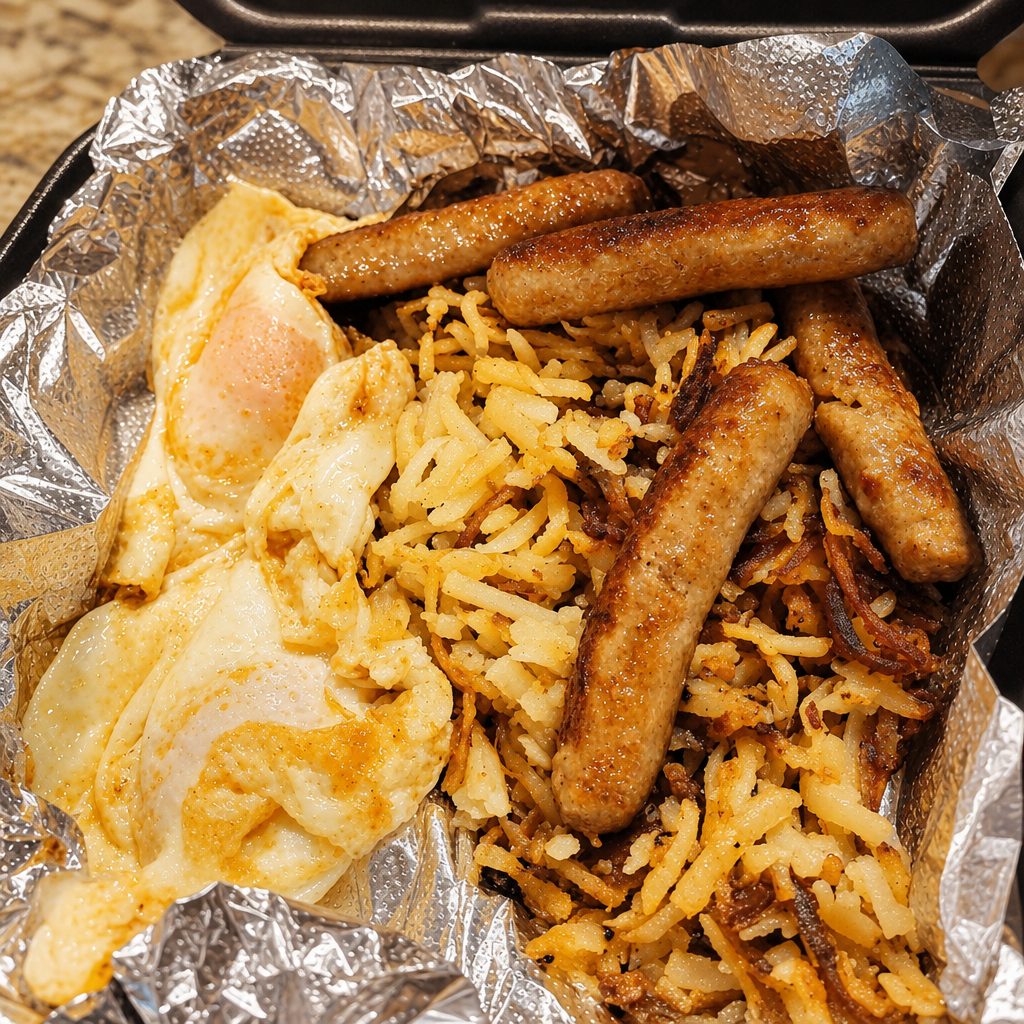 Triple Meat Omelette.