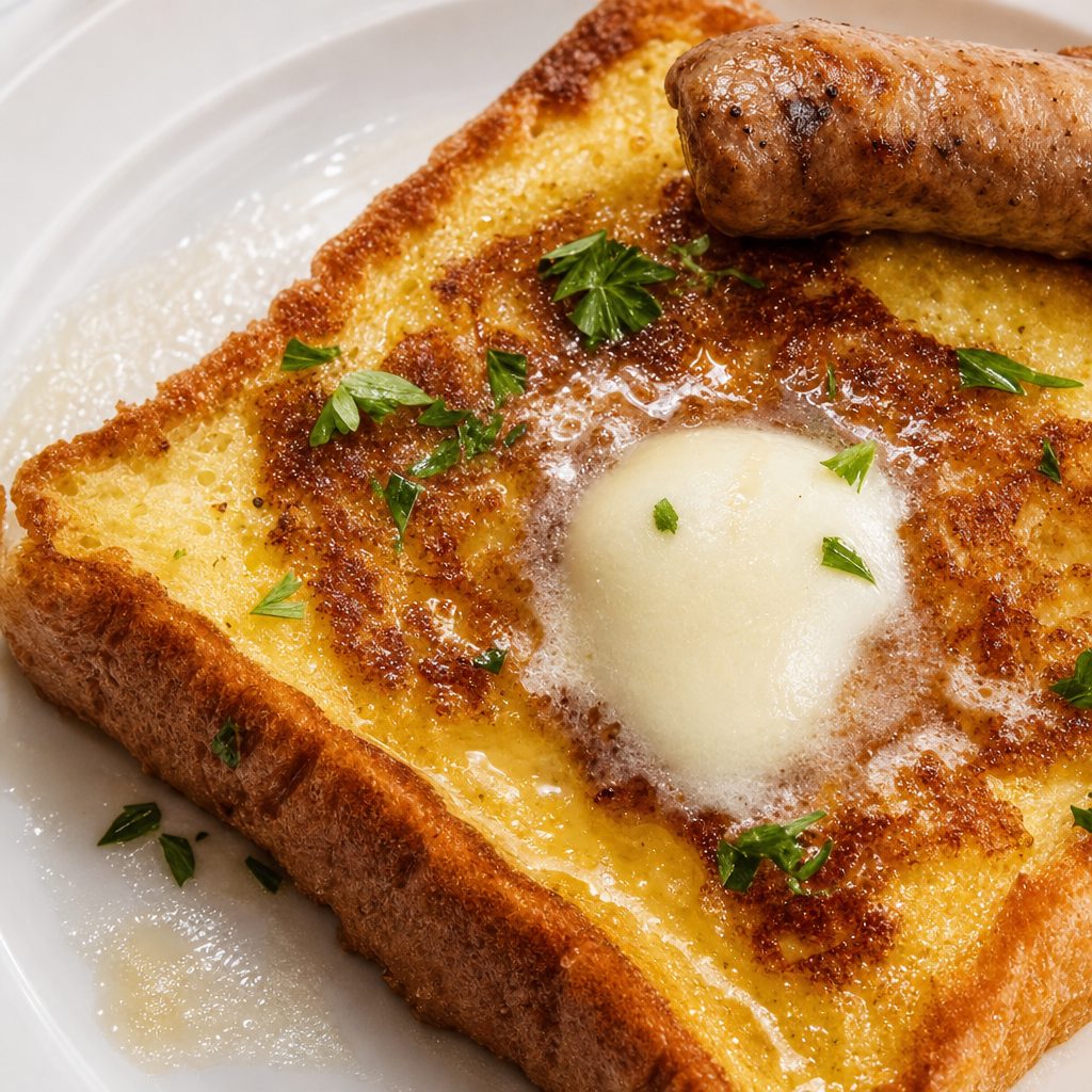 K3. One French toast and one sausage link.