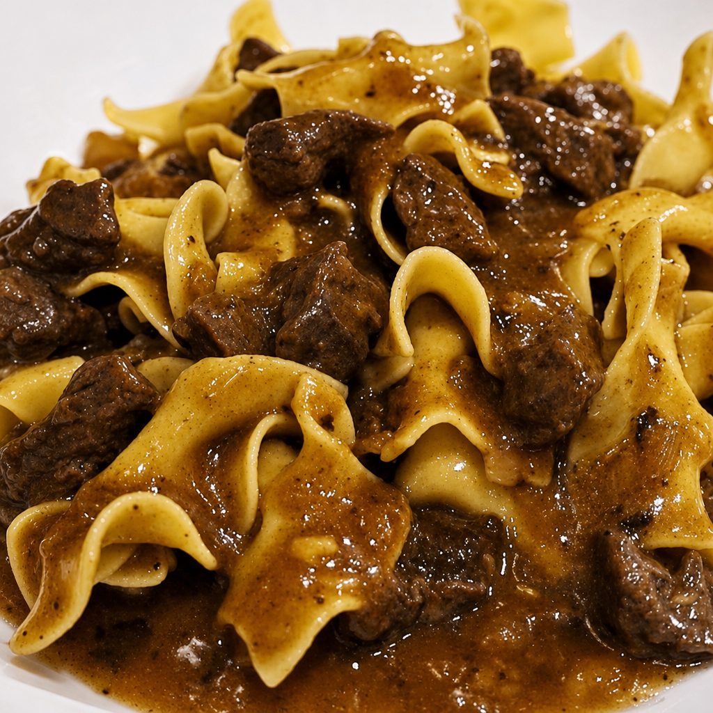 Sirloin Tips Egg Noodles (Dinner).