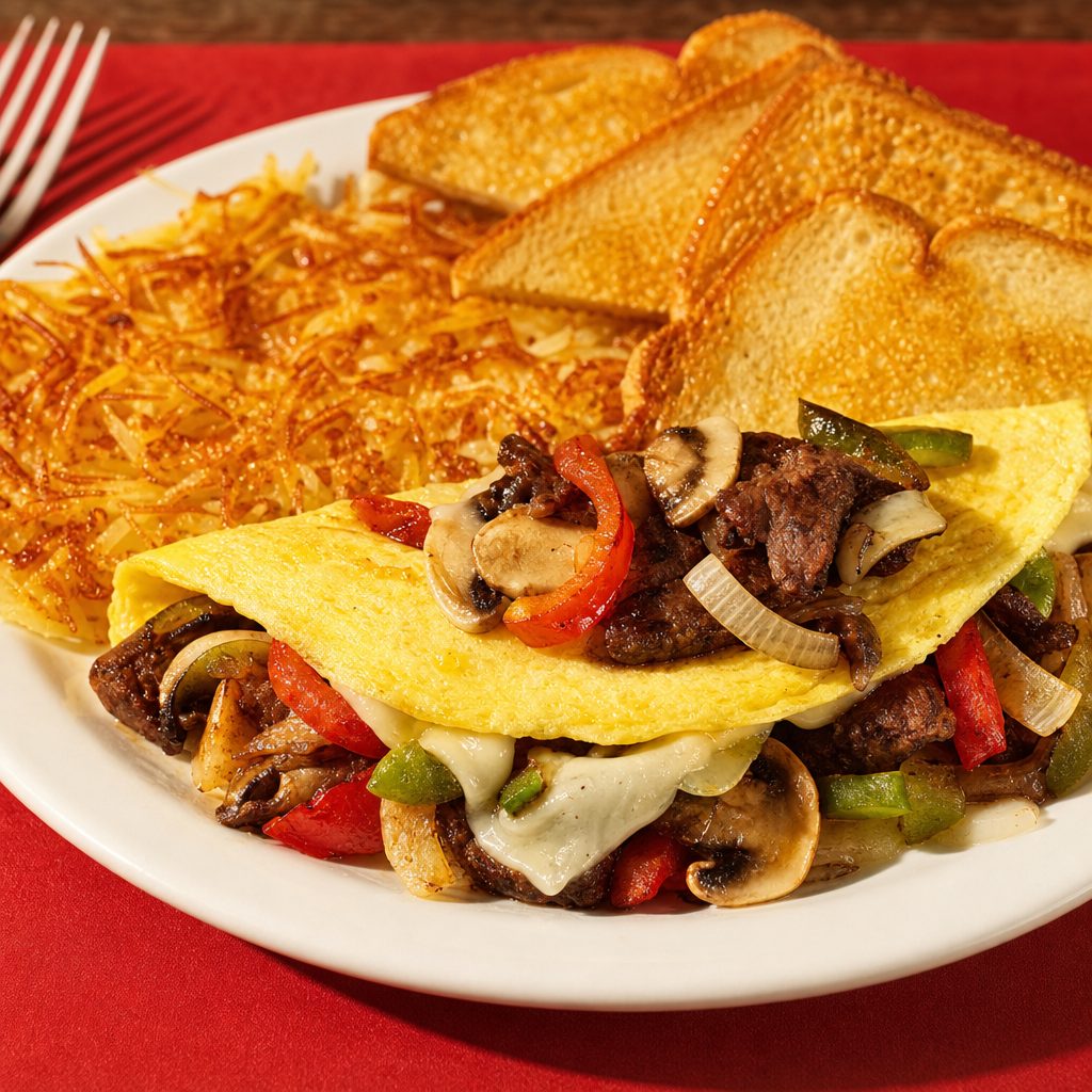 Philly Cheese Omelette.