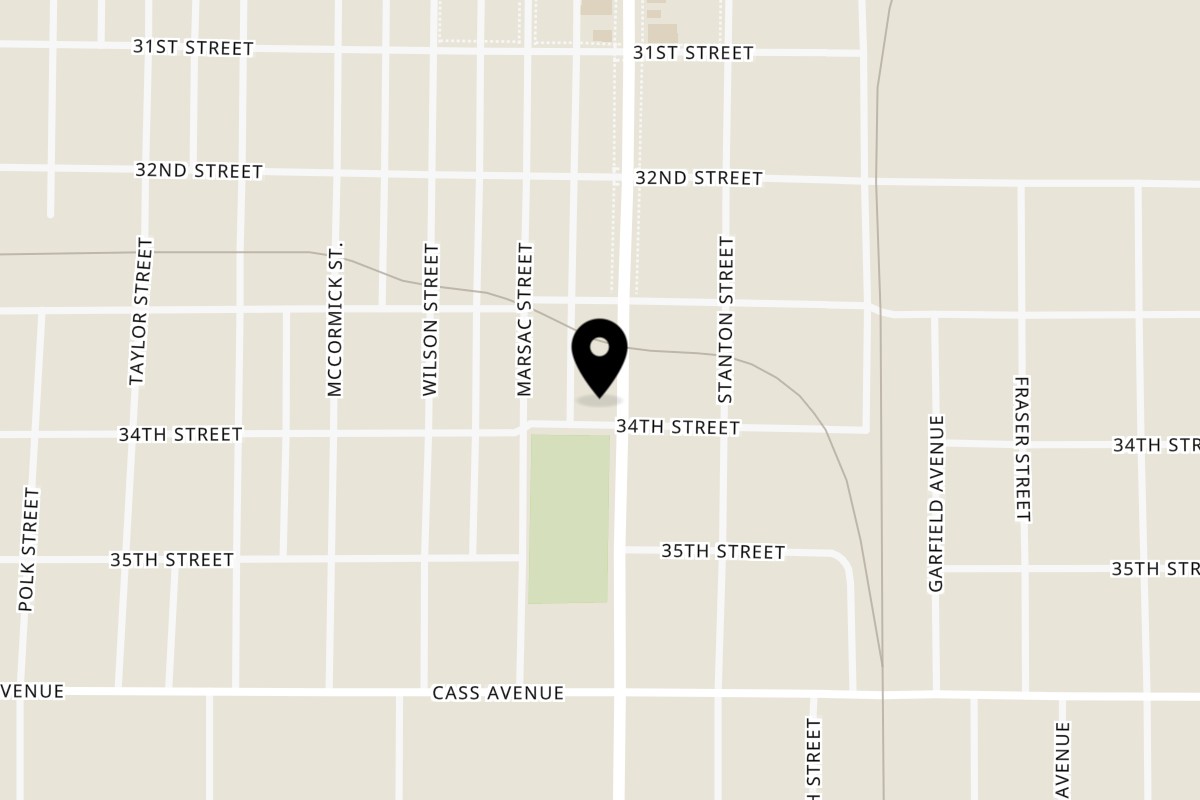 Map showing the location of Broadway FAMILY Grill on 2020 Broadway St in Bay City